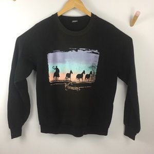 Vintage Wyoming pastel crew neck Sweater Large Wide Fit